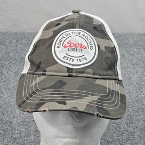 Coors Light Hat‎ Camo Beer Trucker Cap Mesh Strapback Promo Utility Workwear